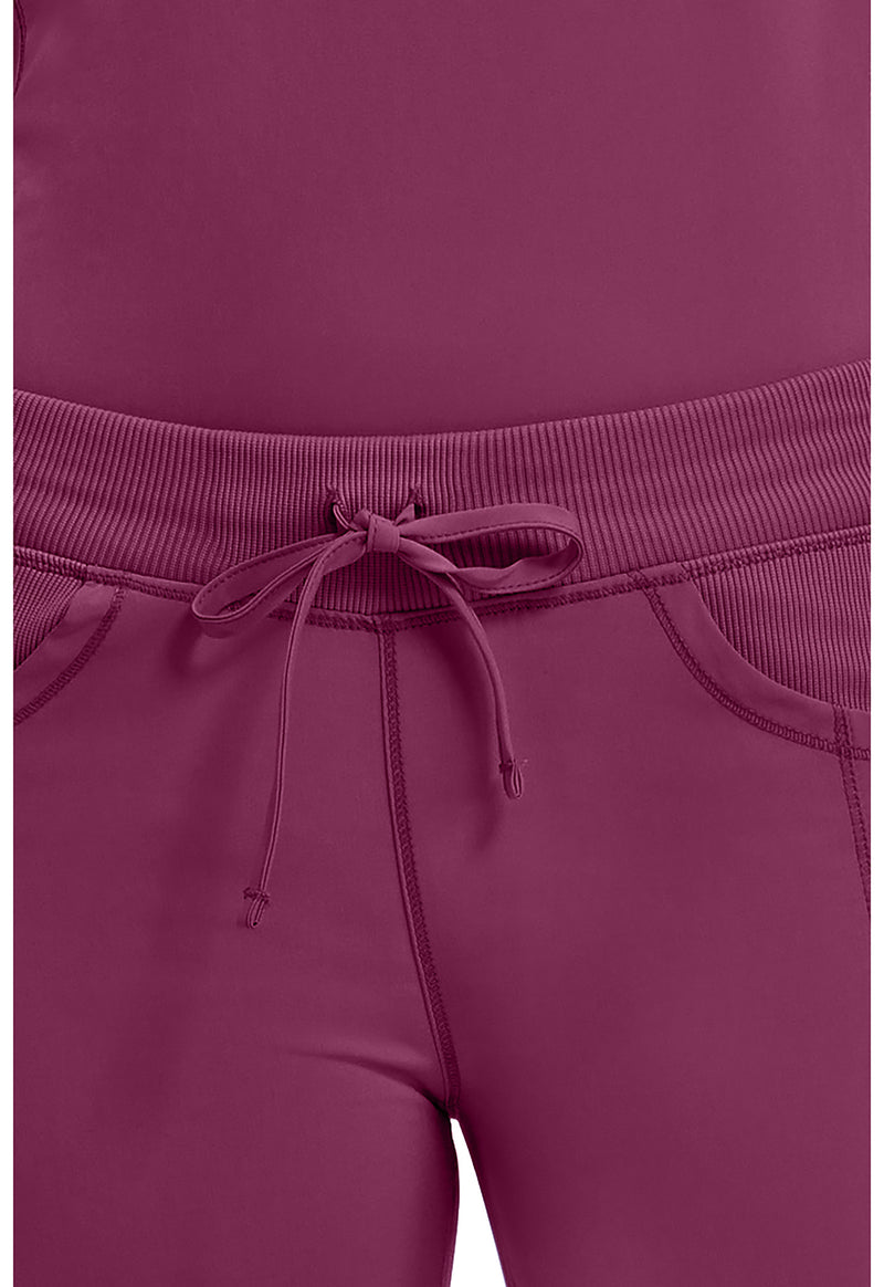 Wine - Women's Straight Leg Drawstring Scrub Pants – Petite (View 2)