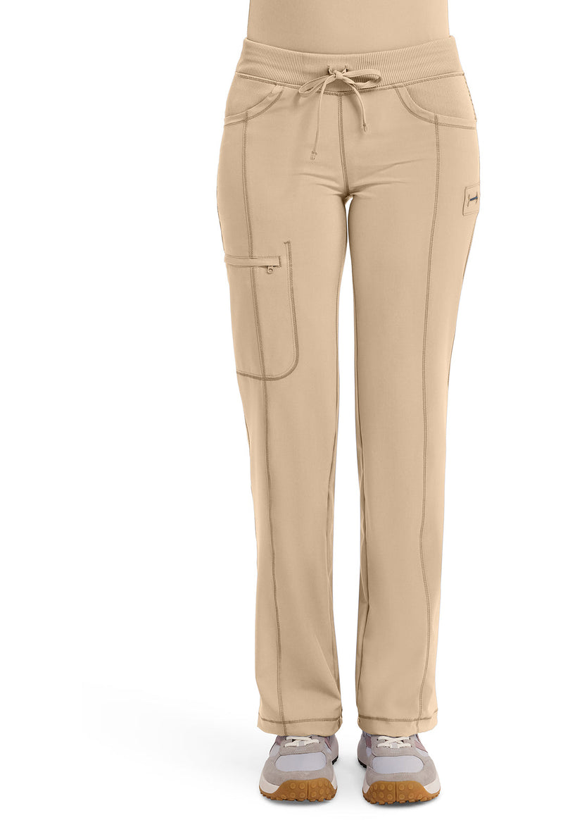 Khaki - Women's Straight Leg Drawstring Scrub Pants