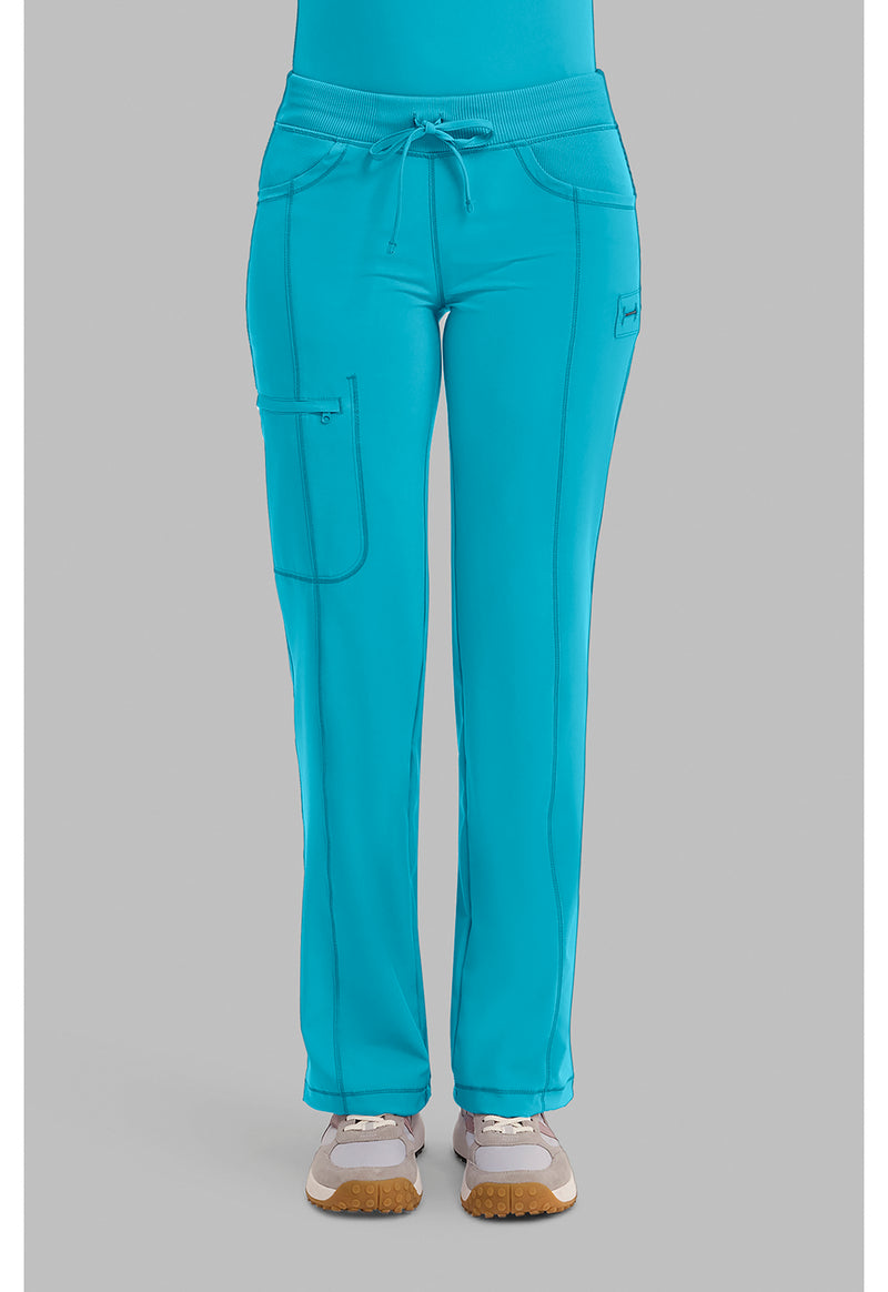 Scuba Blue - Cherokee IN Infinity Women Scrub Pants - Front View