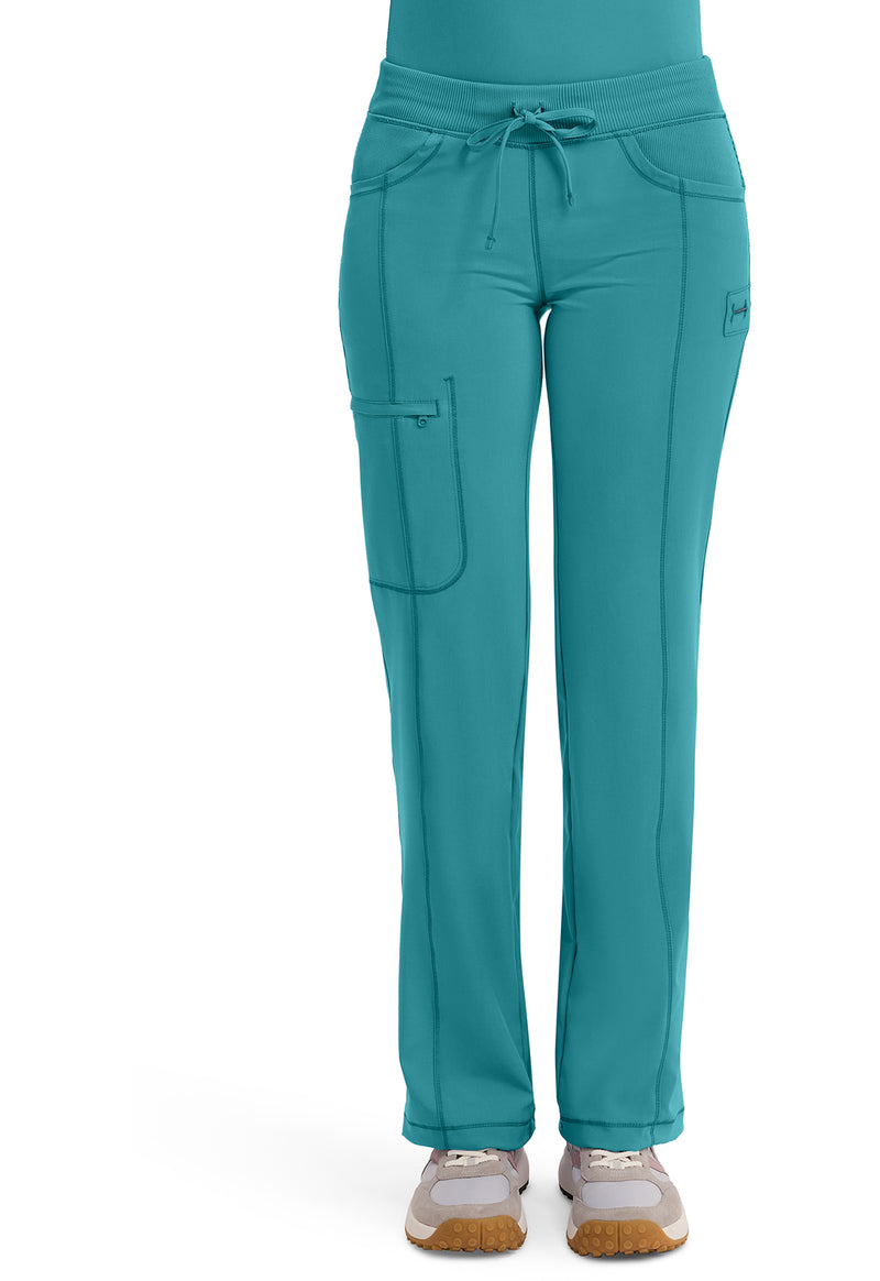 Teal Blue - Cherokee IN Infinity Women Scrub Pants - Front View