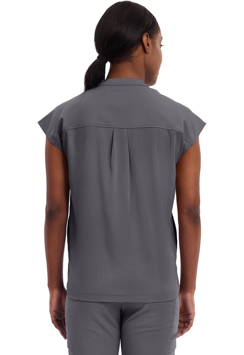 Pewter - Healing Hands Purple Label Women Scrub Top - Back View