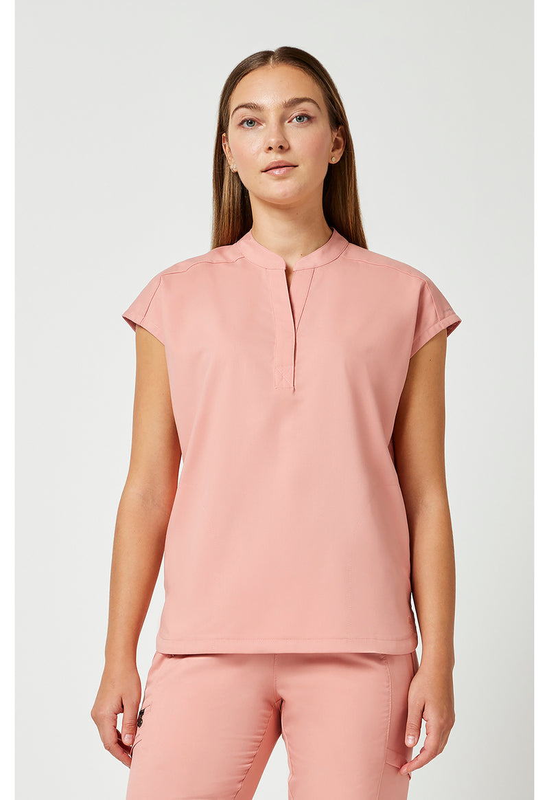 Velvet Peach - Healing Hands Purple Label Women Scrub Top - Front View