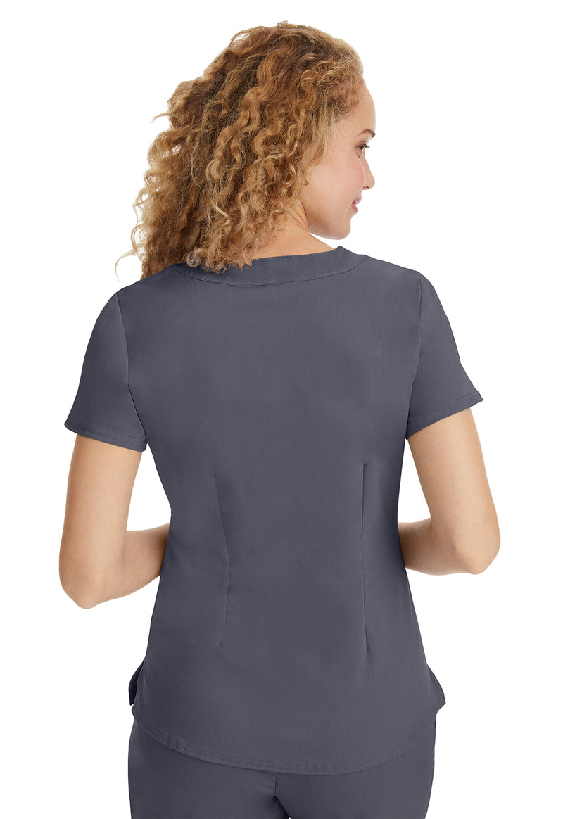 Pewter - Healing Hands Purple Label Women Scrub Top - Back View