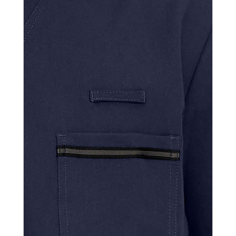Navy - White Cross V-Tess Men's 3 Pocket V-Neck Scrub Top for Nursing