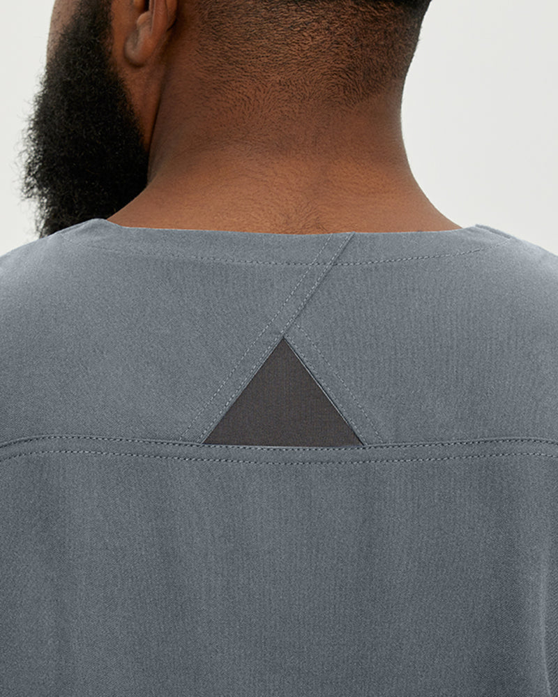 Taylor Grey - White Cross V-Tess Men's 3 Pocket V-Neck Scrub Top for Nursing