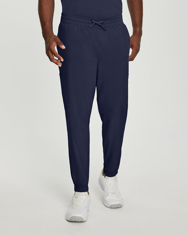 Navy - White Cross Fit Men's 6 Pocket Jogger Scrub Pant for Nursing