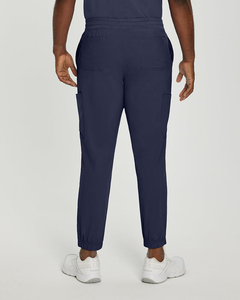 Navy - White Cross Fit Men's 6 Pocket Jogger Scrub Pant for Nursing