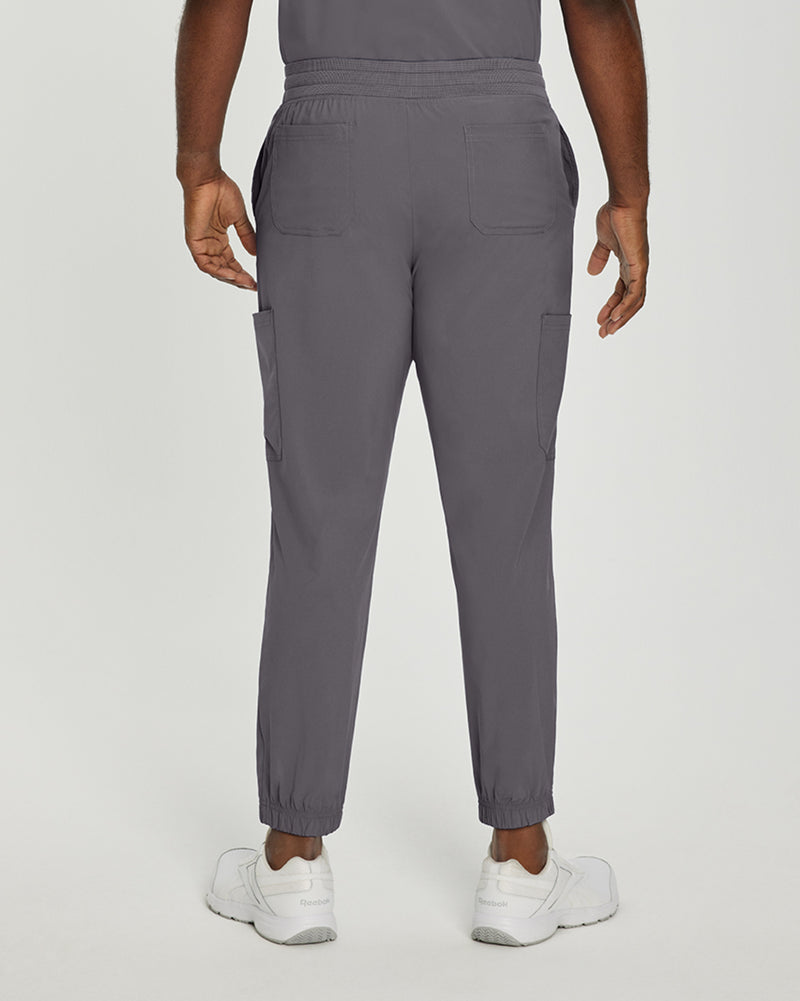 Pewter - White Cross Fit Men's 6 Pocket Jogger Scrub Pant for Nursing