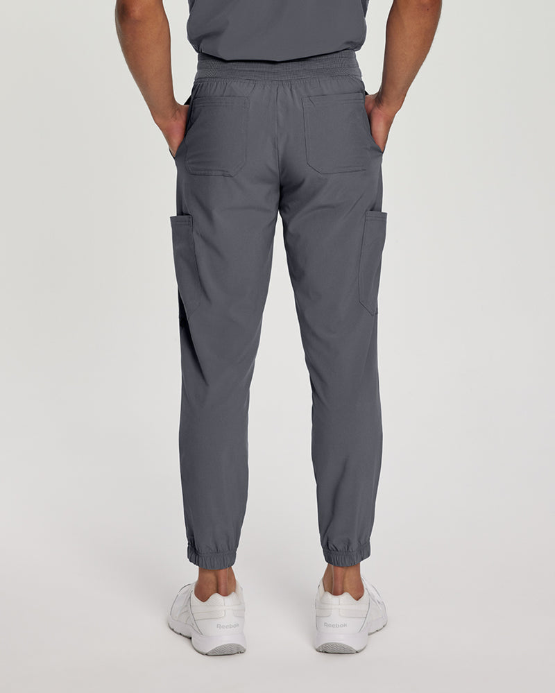 Pewter - White Cross Fit Men's 6 Pocket Jogger Scrub Pant for Nursing
