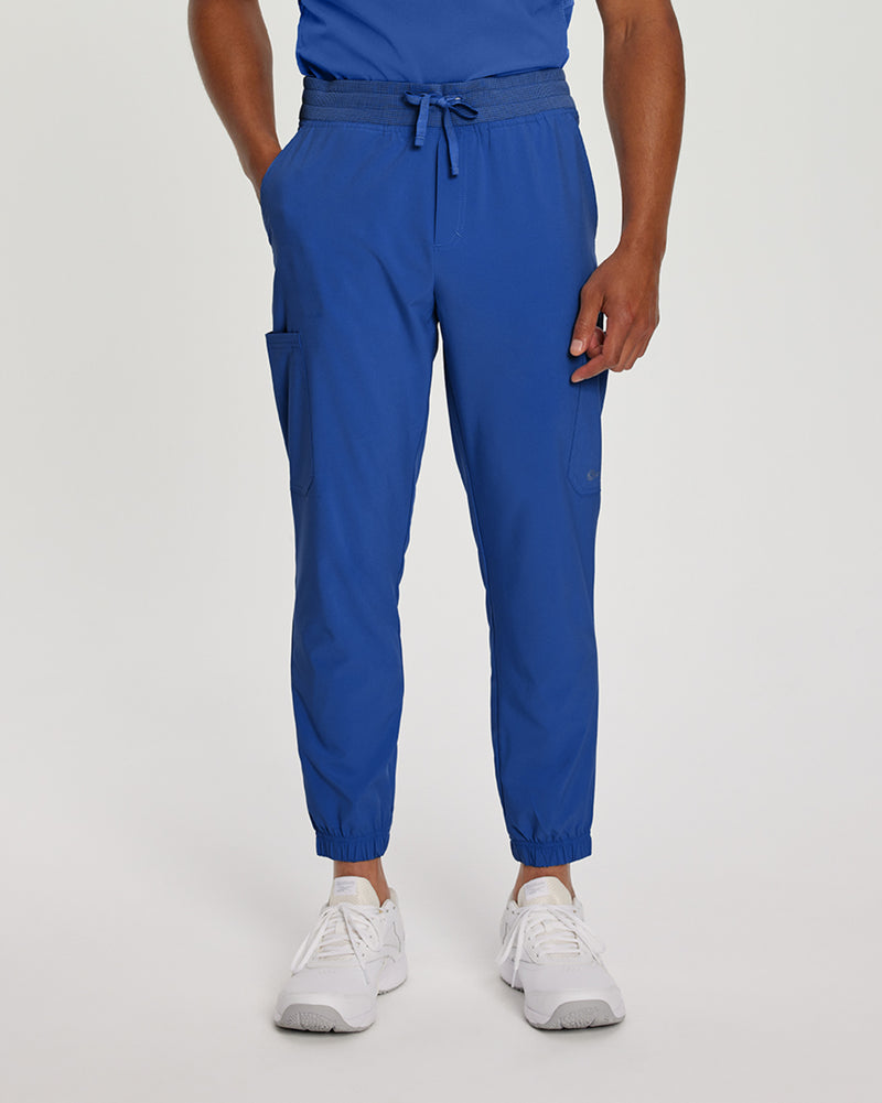 Royal Blue - White Cross Fit Men's 6 Pocket Jogger Scrub Pant for Nursing
