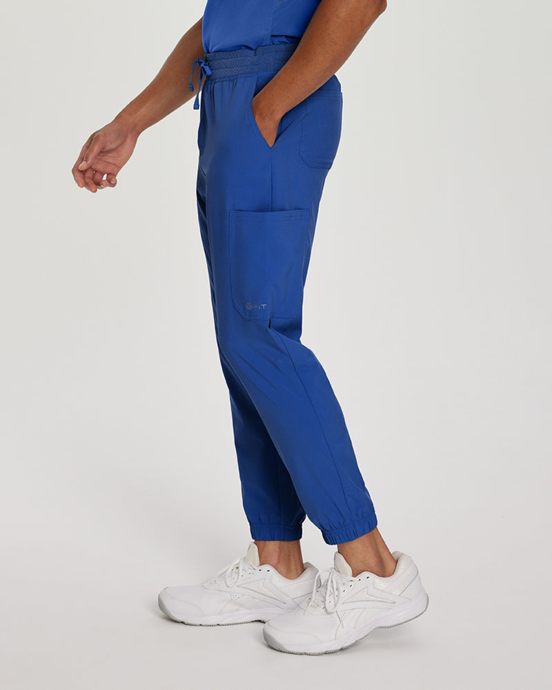 Royal Blue - White Cross Fit Men's 6 Pocket Jogger Scrub Pant for Nursing