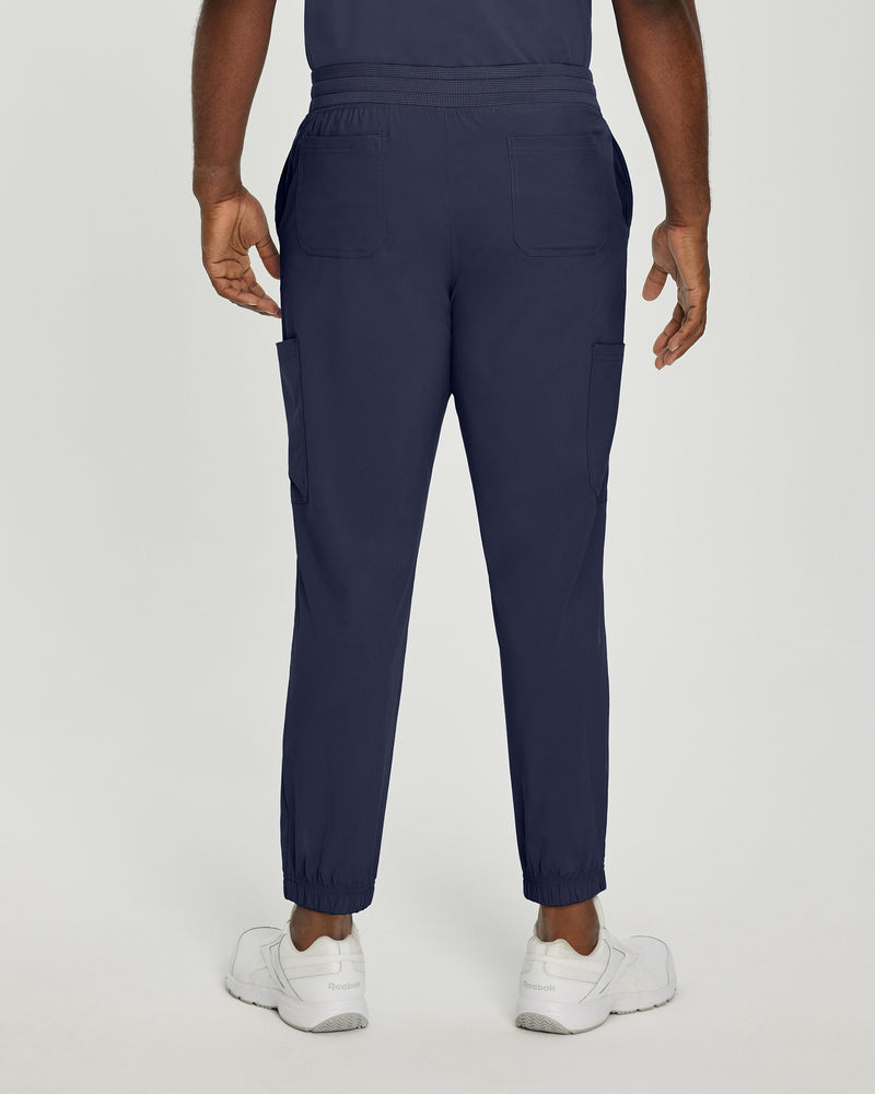Navy - White Cross Fit Men's 6 Pocket Jogger Scrub Pant for Nursing