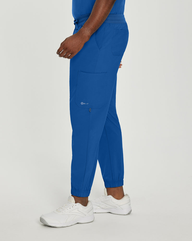 Royal Blue - White Cross Fit Men's 6 Pocket Jogger Scrub Pant for Nursing