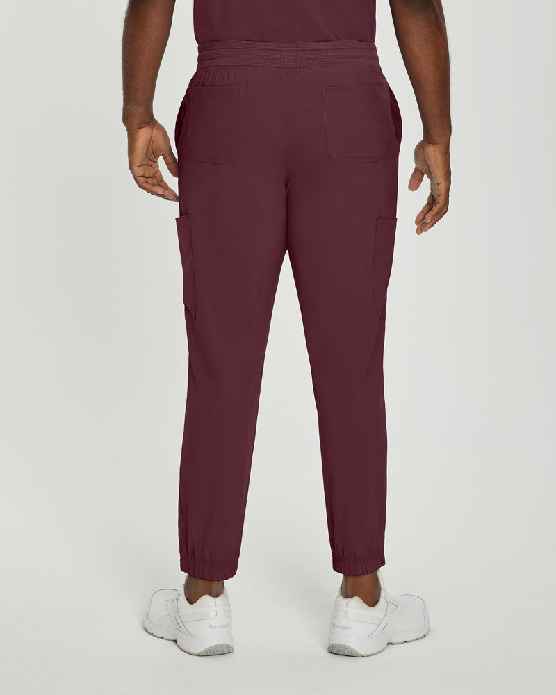 Wine - White Cross Fit Men's 6 Pocket Jogger Scrub Pant for Nursing