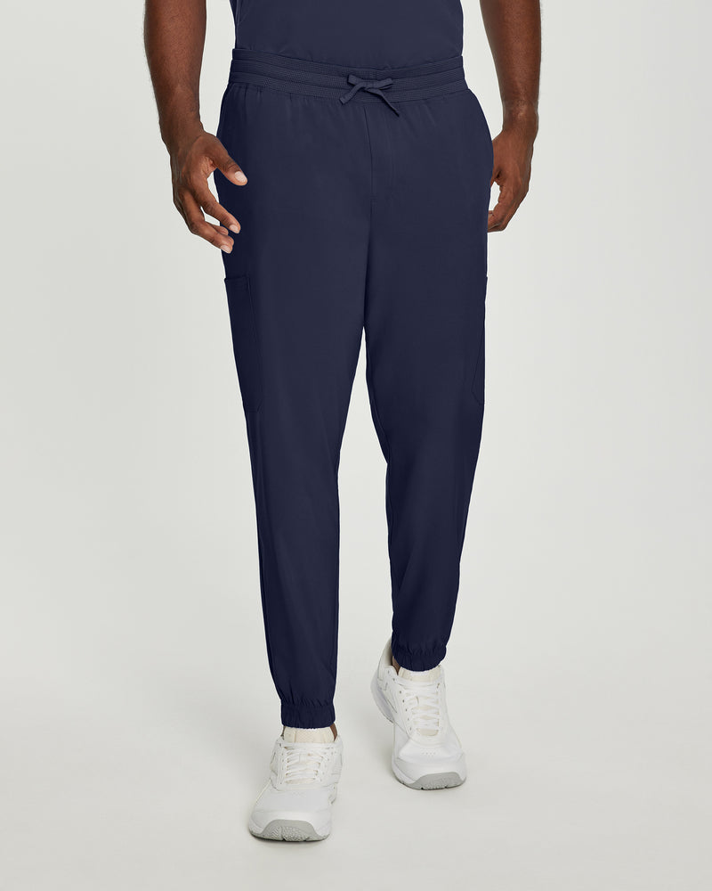 Navy - White Cross Fit Men's 6 Pocket Jogger Scrub Pant for Nursing