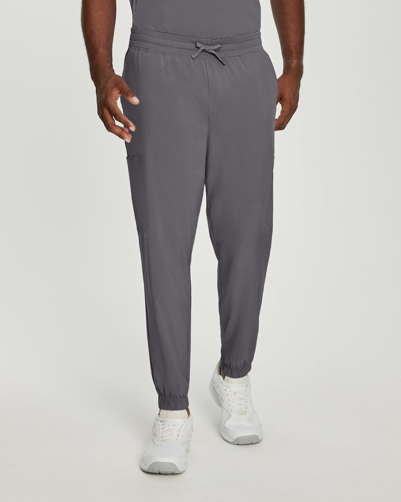 Pewter - White Cross Fit Men's 6 Pocket Jogger Scrub Pant for Nursing