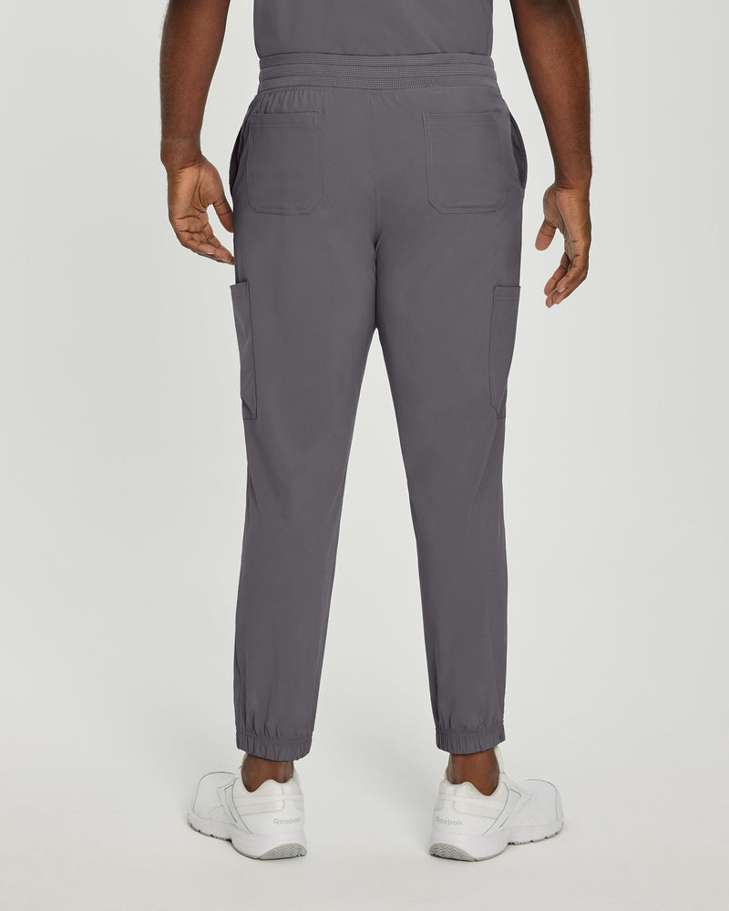 Pewter - White Cross Fit Men's 6 Pocket Jogger Scrub Pant for Nursing
