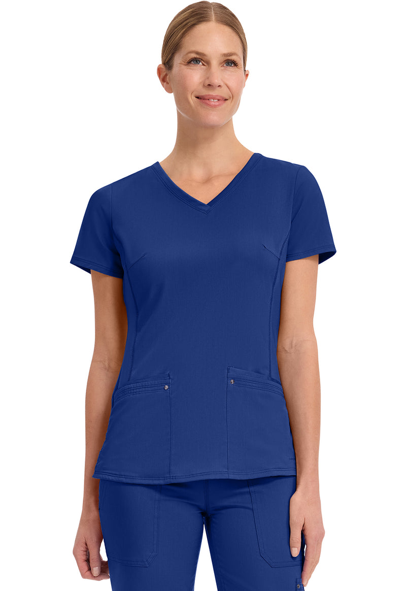 Galaxy Blue - Healing Hands Purple Label Women Scrub Top - Front View