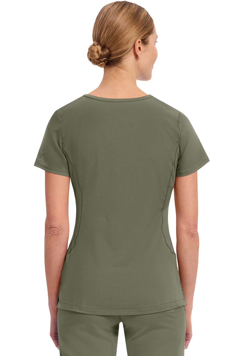 Olive - Healing Hands Purple Label Women Scrub Top - Back View