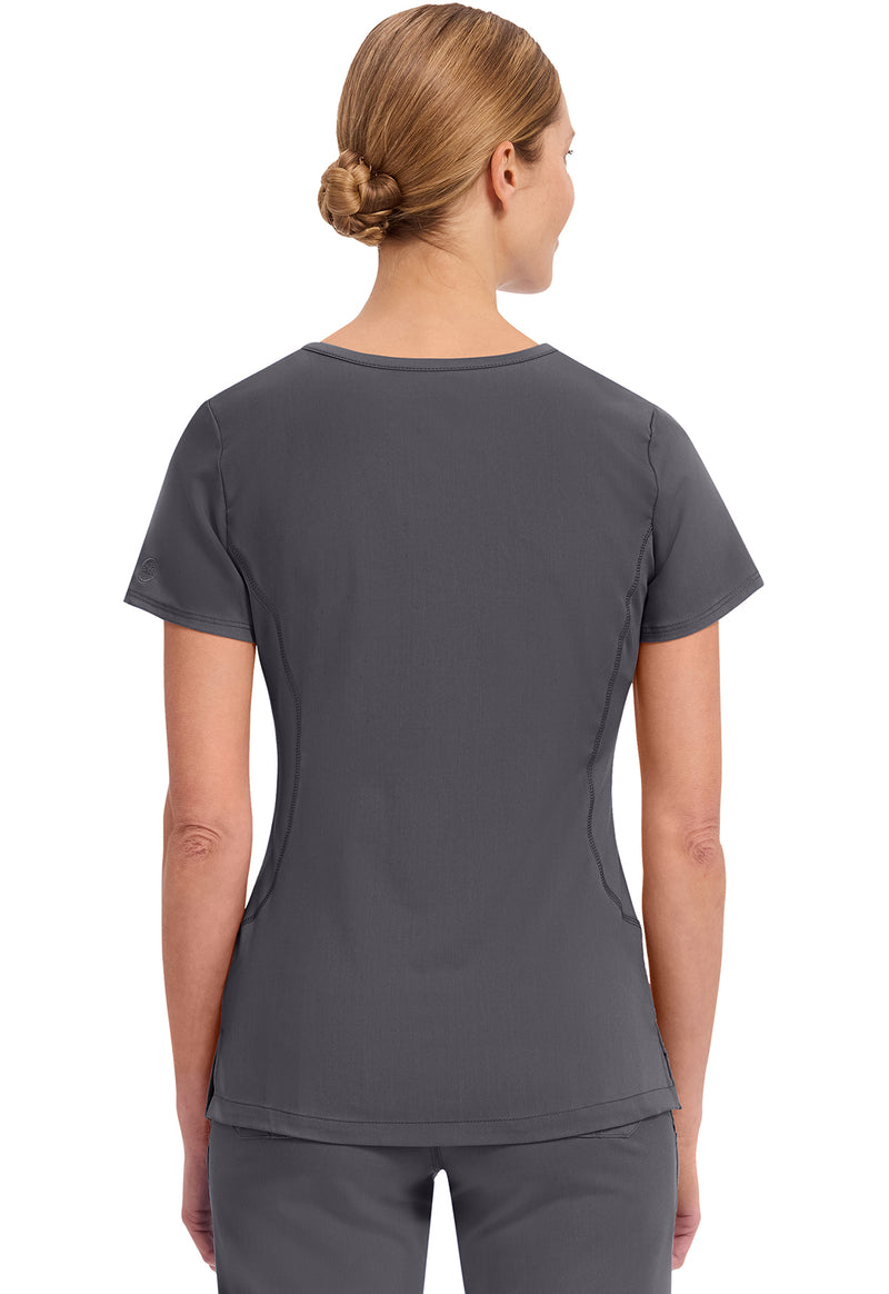 Pewter - Healing Hands Purple Label Women Scrub Top - Back View