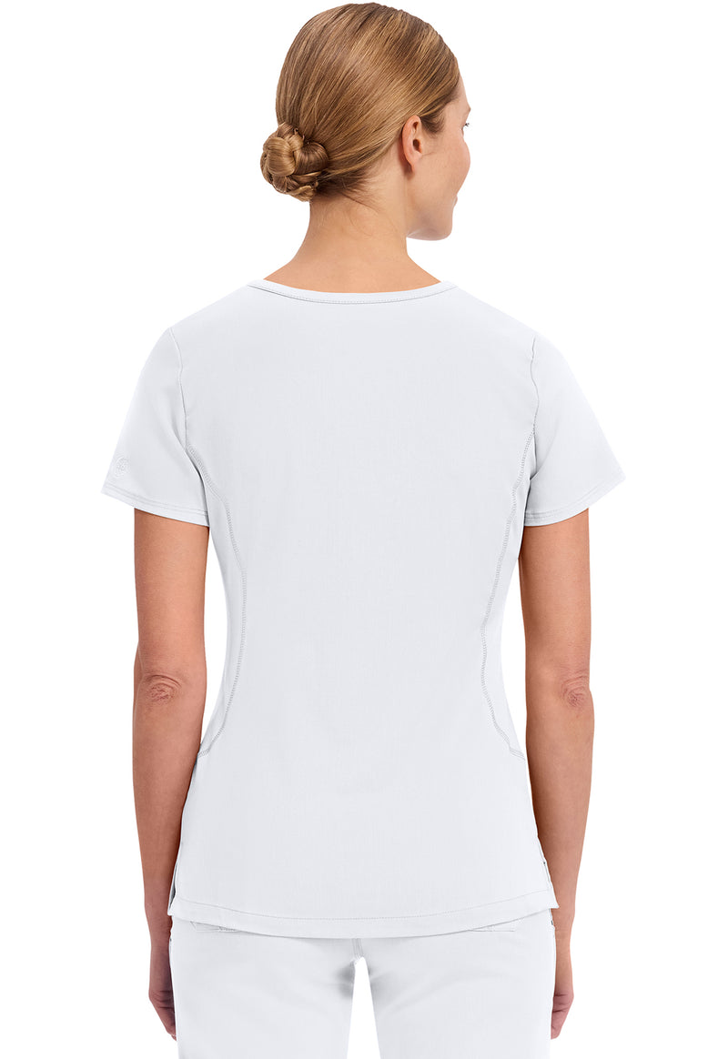 WHITE - Healing Hands Purple Label Women Scrub Top - Back View