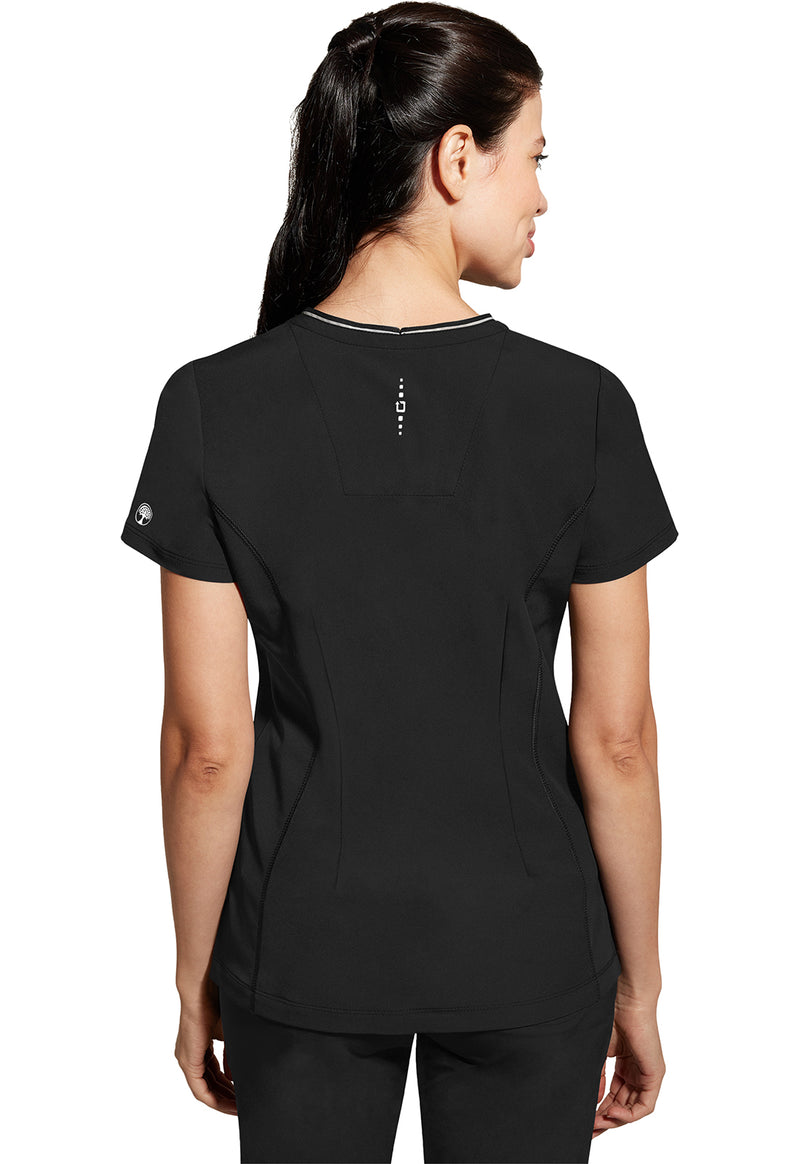 BLACK - Healing Hands 360 Women Scrub Top - Back View