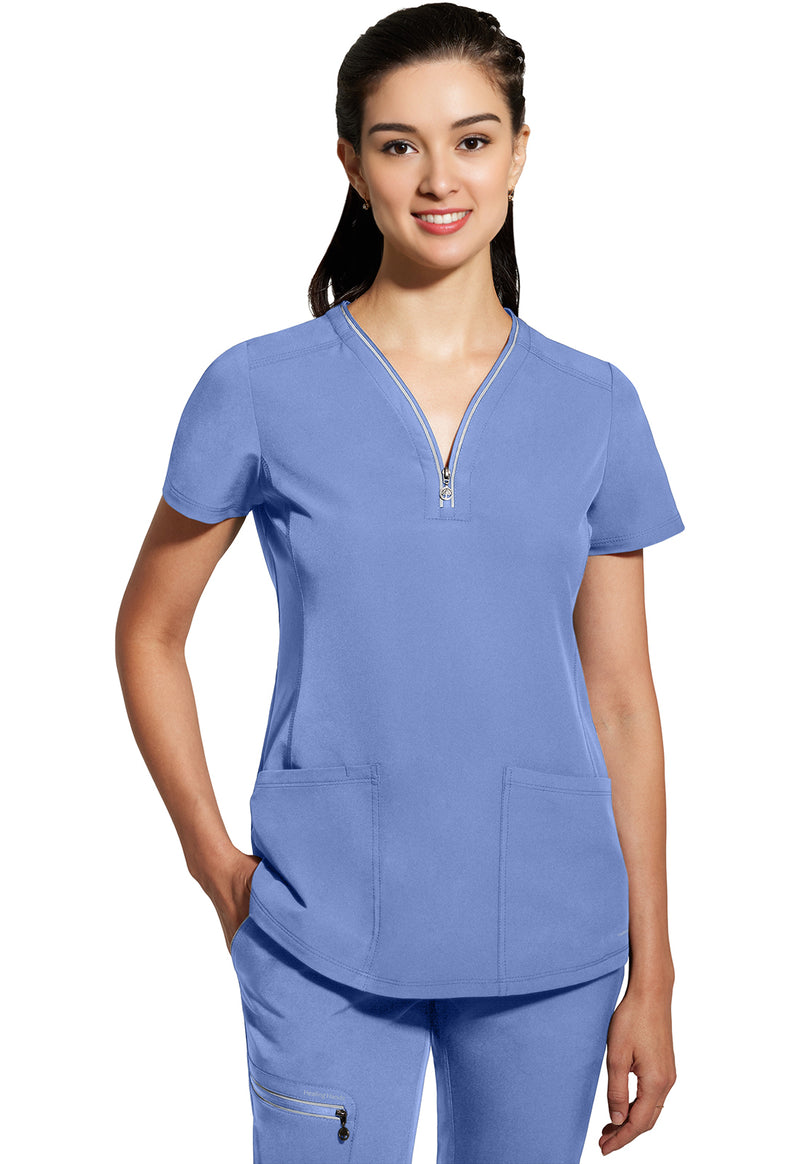 CEIL - Healing Hands 360 Women Scrub Top - Front View