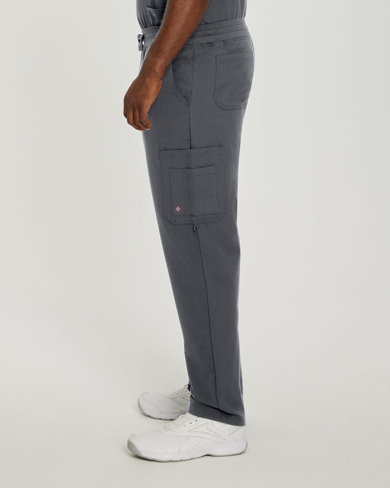 Dark Pewter - White Cross V-Tess Men's 7 Pocket Cargo Scrub Pants for Nursing