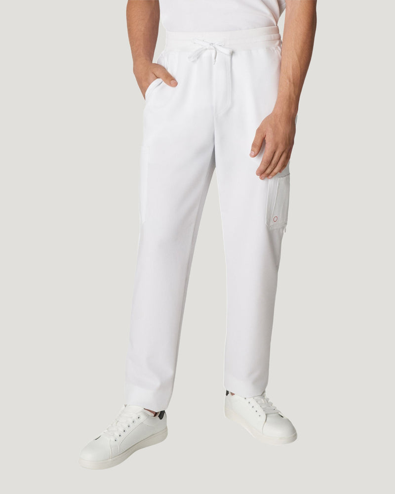 White - White Cross V-Tess Men's 7 Pocket Cargo Scrub Pants for Nursing