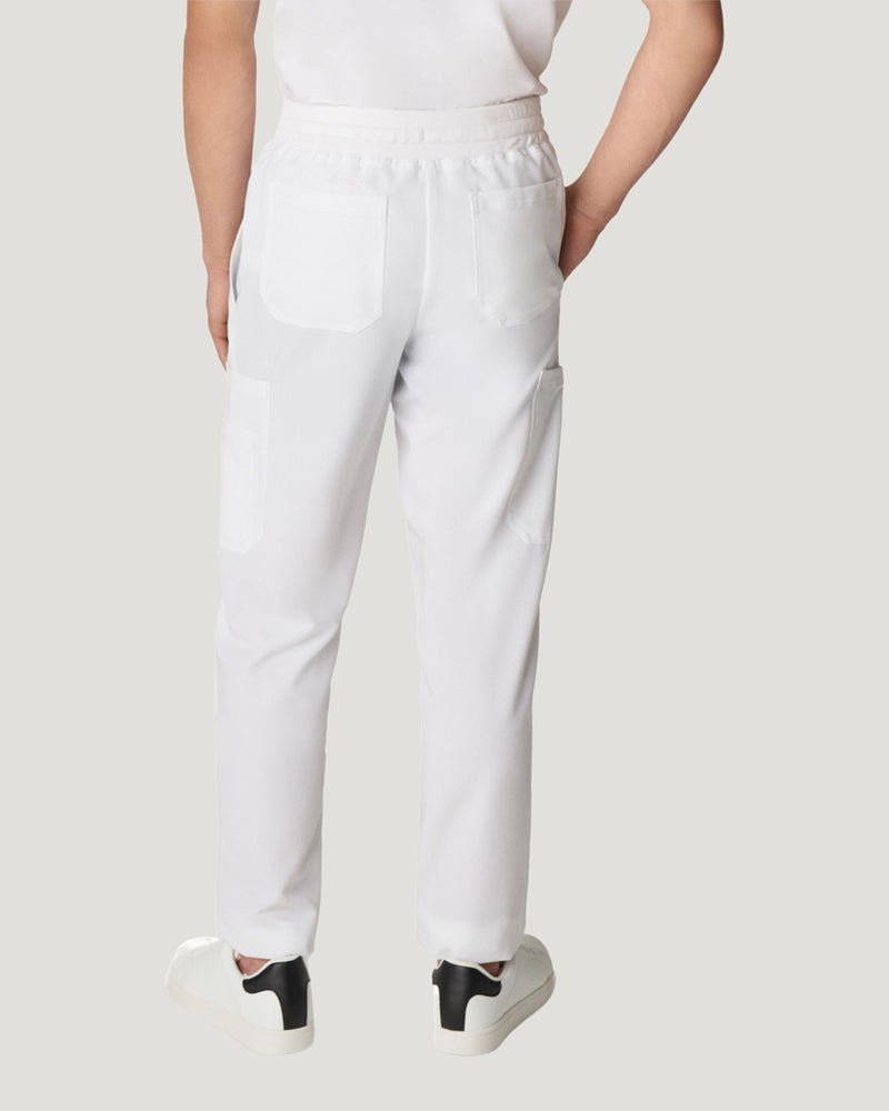 White - White Cross V-Tess Men's 7 Pocket Cargo Scrub Pants for Nursing