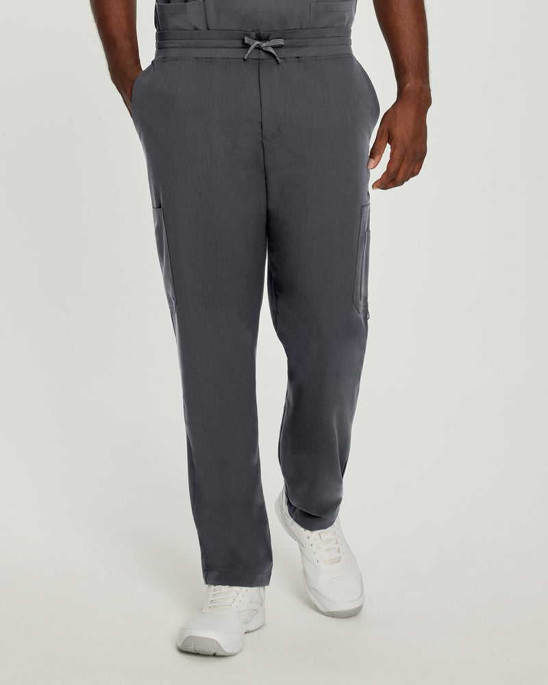 Dark Pewter - White Cross V-Tess Men's 7 Pocket Cargo Scrub Pants for Nursing