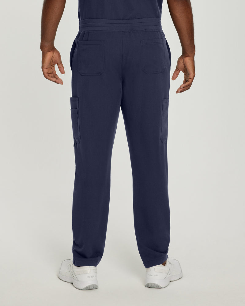 Navy - White Cross V-Tess Men's 7 Pocket Cargo Scrub Pants for Nursing