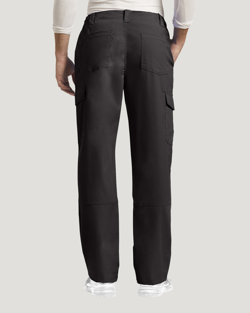 Black - White Cross Duo Men's Cargo Scrub Pants for Nursing