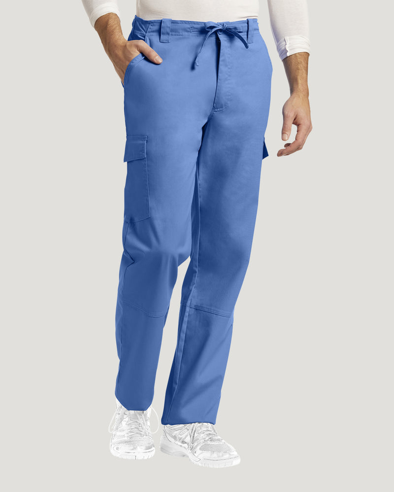 Ceil Blue - White Cross Duo Men's Cargo Scrub Pants for Nursing