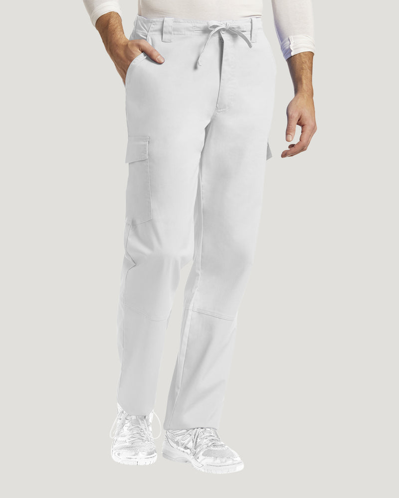 White - White Cross Duo Men's Cargo Scrub Pants for Nursing