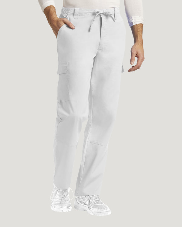 White - White Cross Duo Men's Cargo Scrub Pants for Nursing