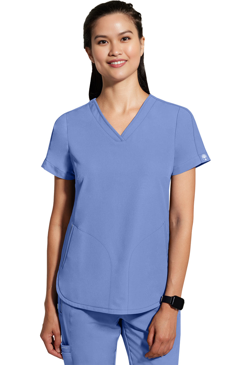 CEIL - Healing Hands 360 Women Scrub Top - Front View