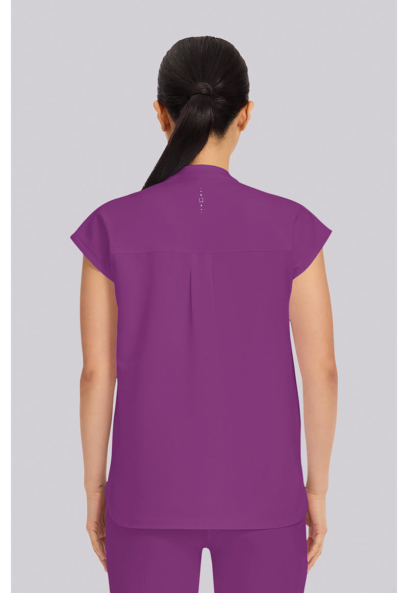 Plum Violet - Healing Hands 360 Women Scrub Top - Back View