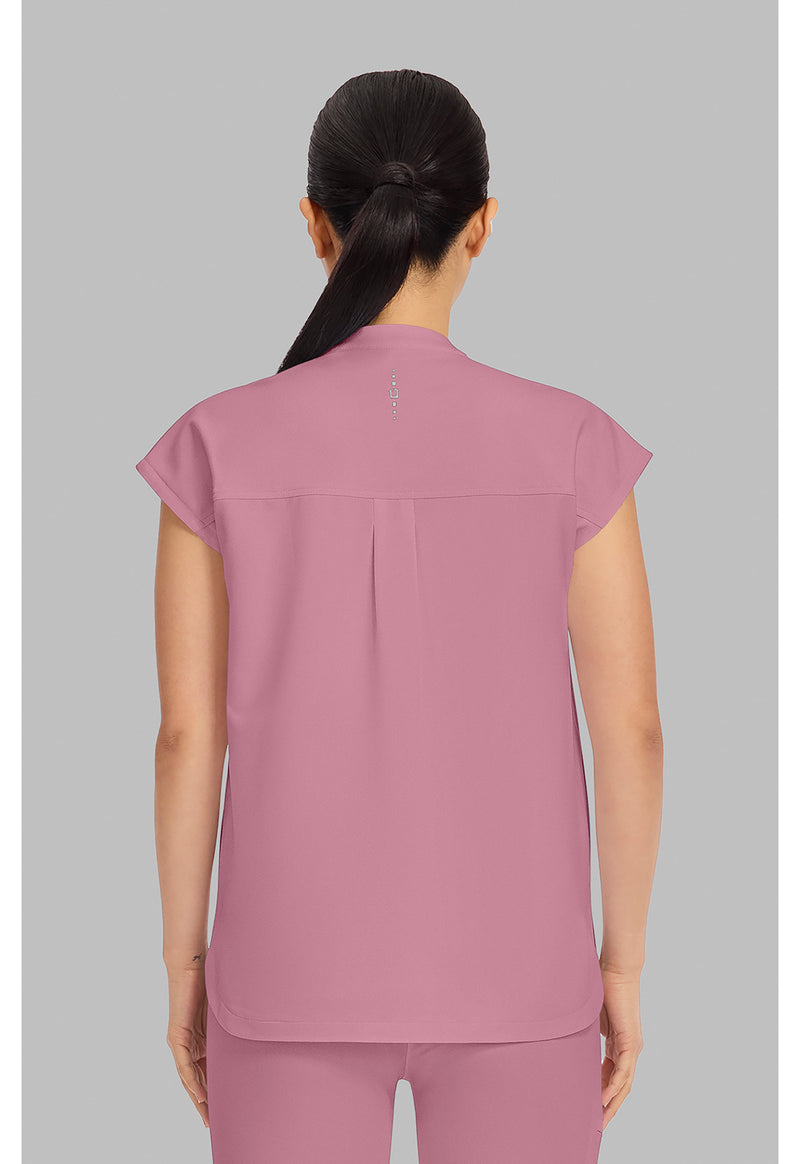 Precious Pink - Healing Hands 360 Women Scrub Top - Back View