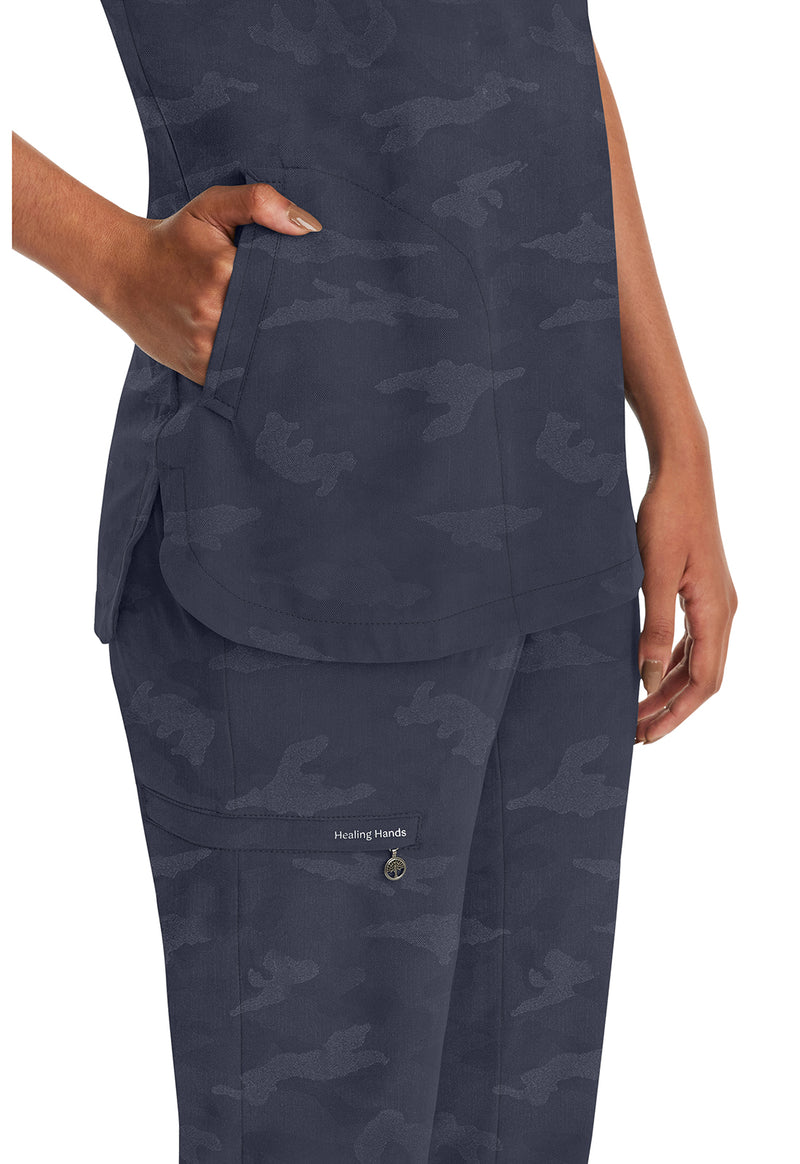 Pewter - Women's Joy Camo Scrub Top (View 2)
