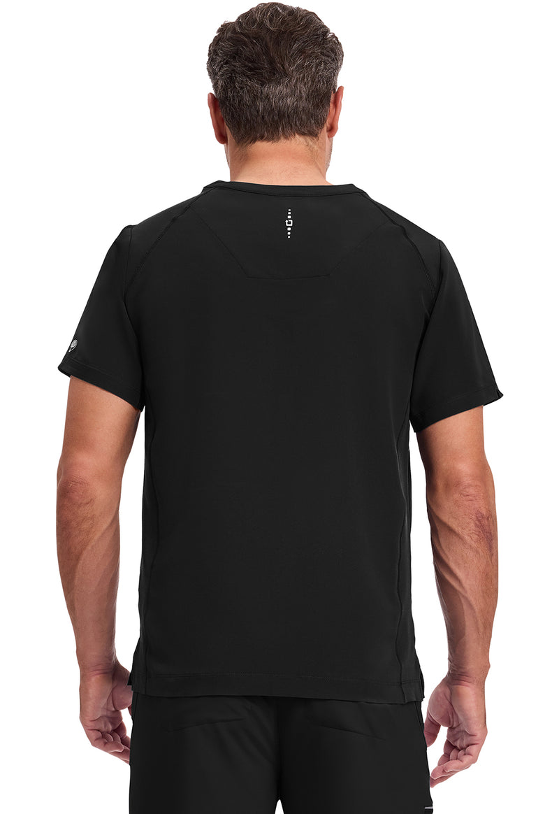 BLACK - Healing Hands 360 Men Scrub Top - Back View