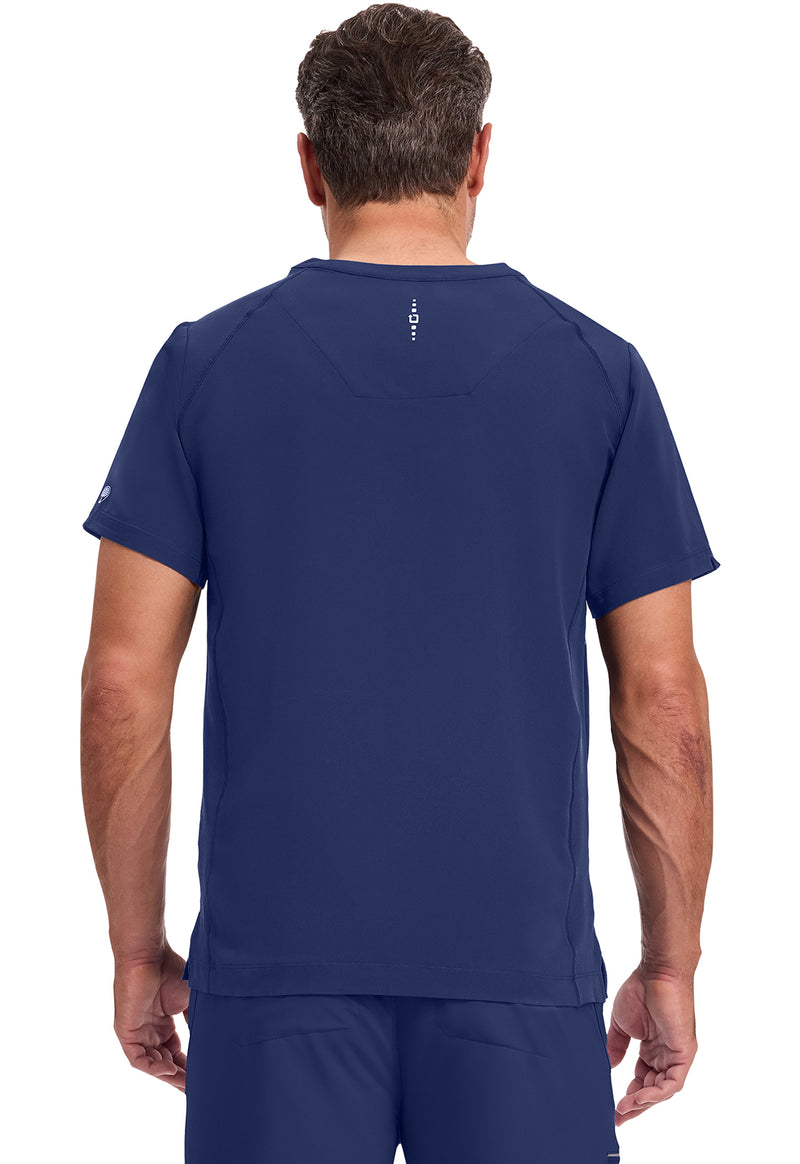 Navy - Healing Hands 360 Men Scrub Top - Back View
