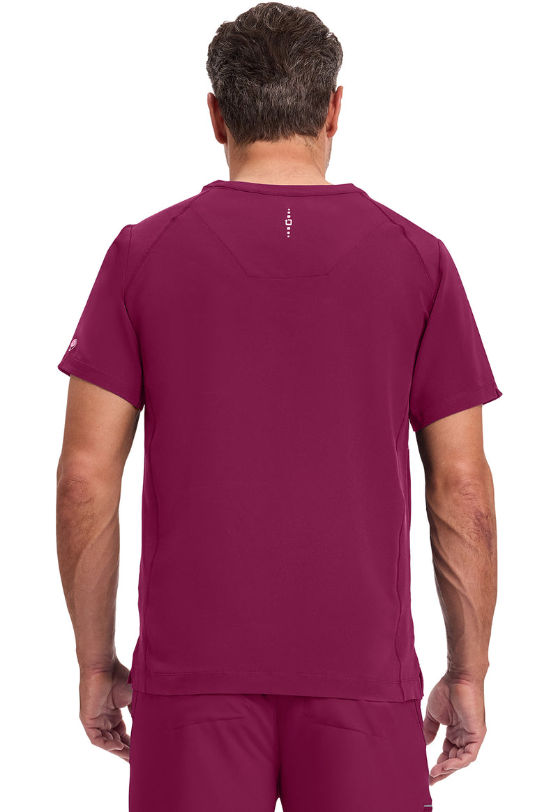 Wine - Healing Hands 360 Men Scrub Top - Back View