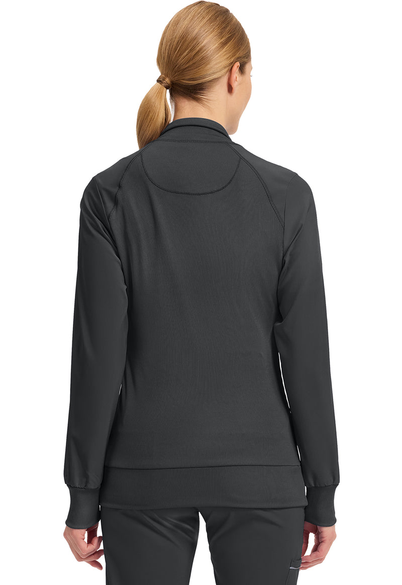 Black - Cherokee IN Infinity Women Scrub Jacket - Back View