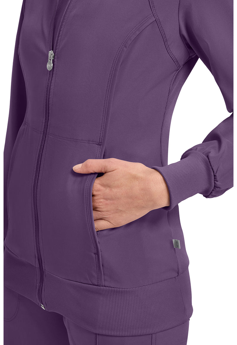 Eggplant - Women's Zip Front Scrub Jacket (View 3)