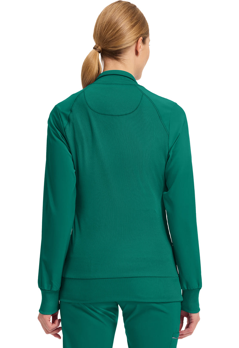 Hunter Green - Cherokee IN Infinity Women Scrub Jacket - Back View