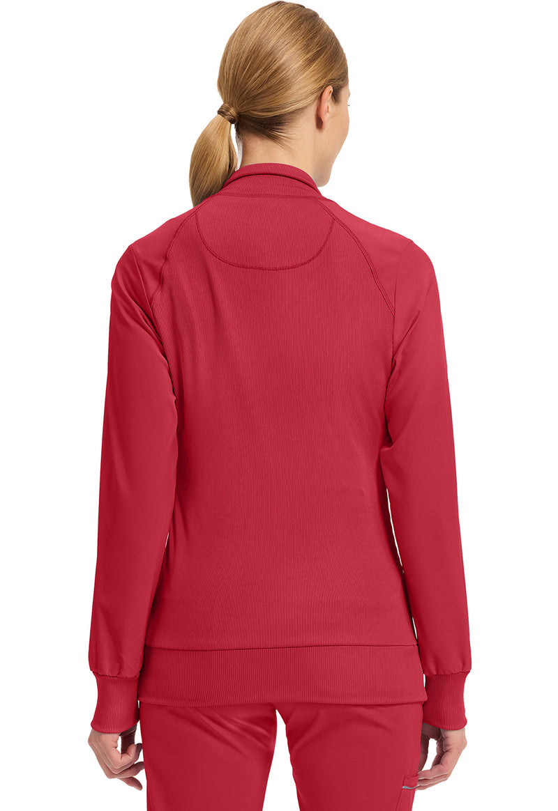Red - Cherokee IN Infinity Women Scrub Jacket - Back View