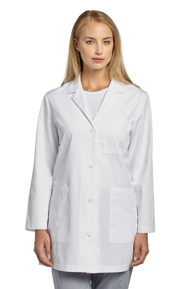 White Cross Allure Women's 2 Pocket Button Front 32" Medical Lab Coat for Healthcare Professionals