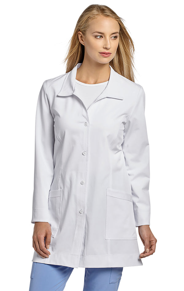 White Cross Marvella Women's 2 Pocket 4 Button Princess Seam Medical Lab Coat for Healthcare Professionals