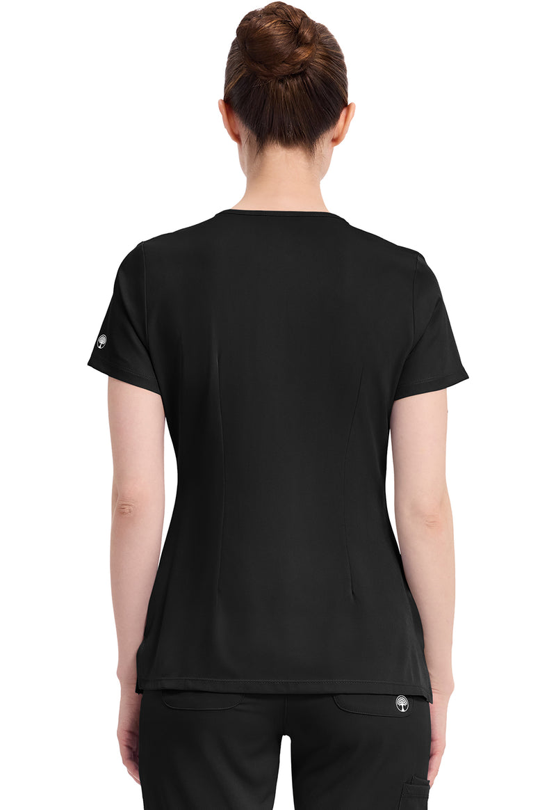 BLACK - Healing Hands Works Women Scrub Top - Back View